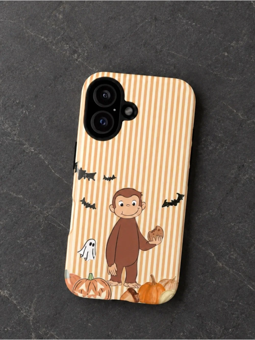 Curious George Monkey Pumpkins Halloween Costume Glossy PhoneCase